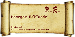 Meczger Rómeó névjegykártya